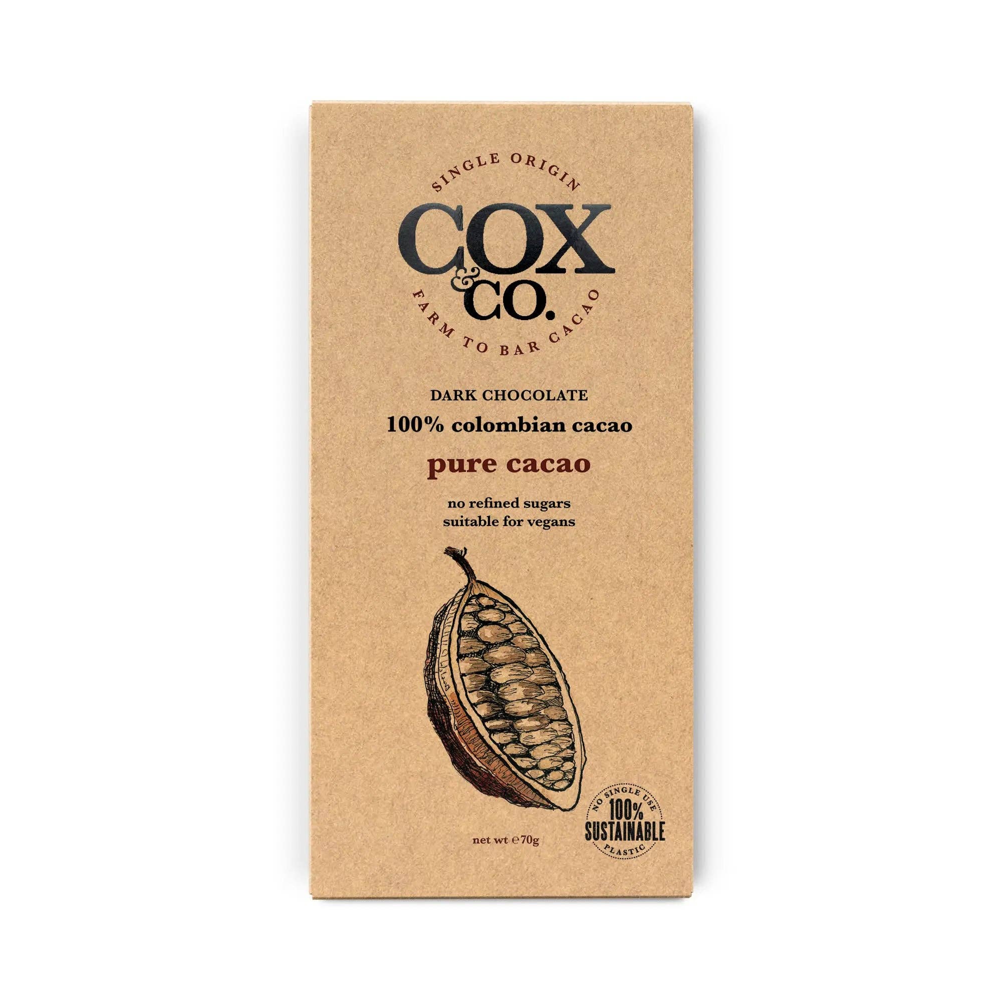 Single Origin Pure Cacao 100% Dark Chocolate