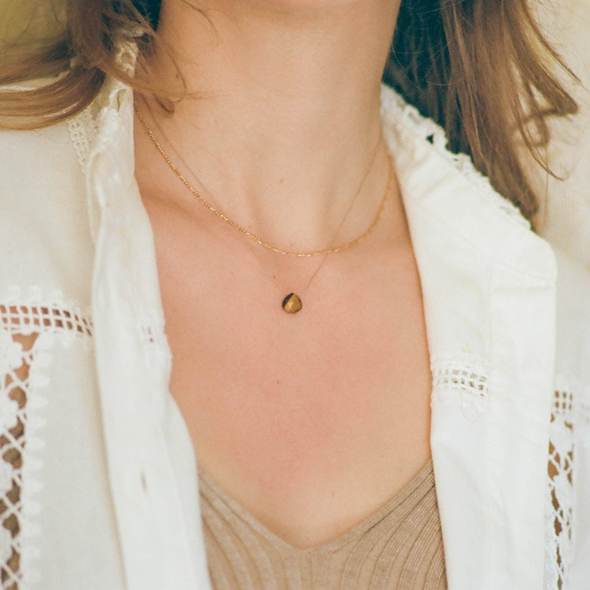 Tiger's Eye Fine Cord Necklace