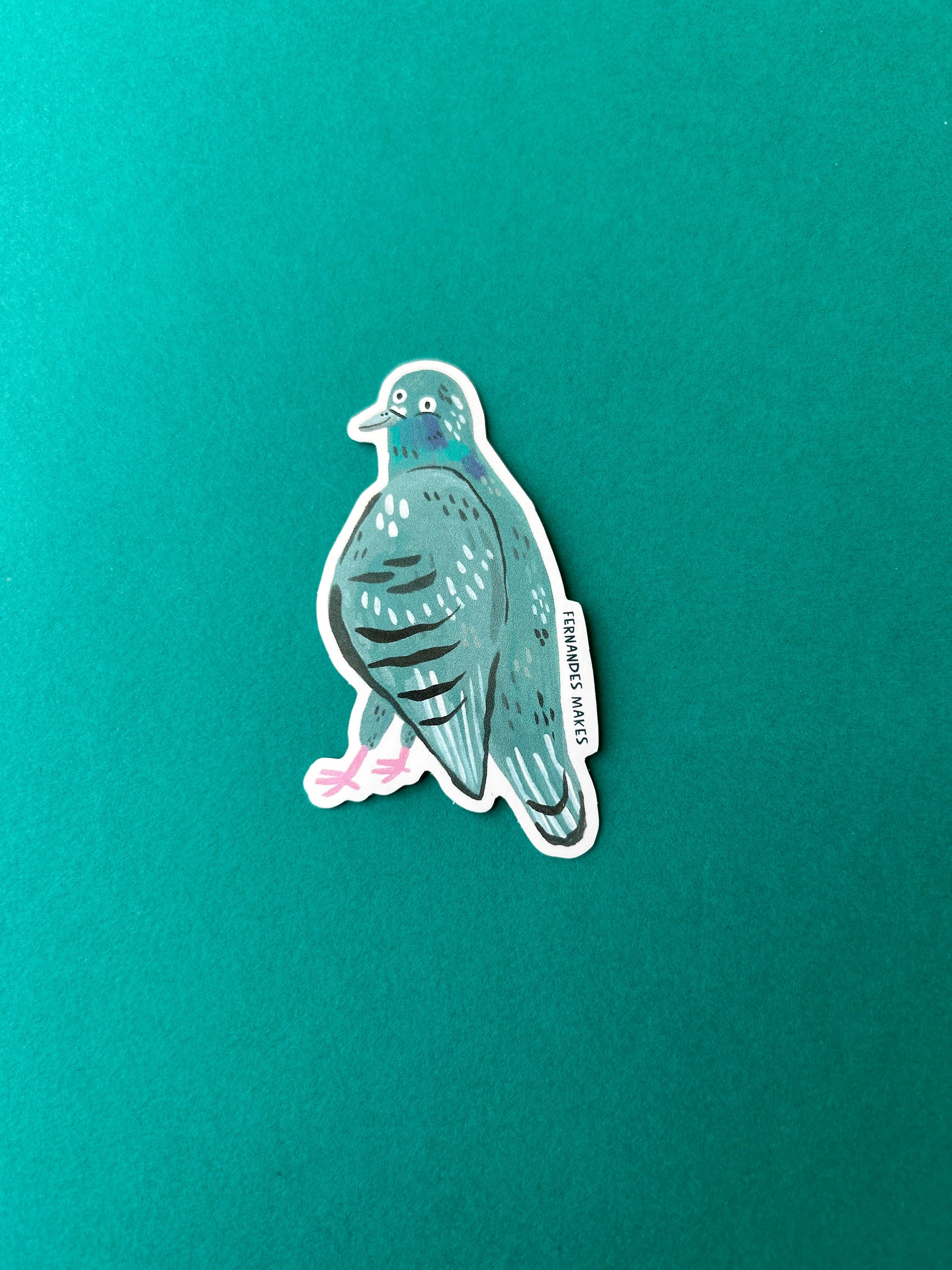 Glitter Tobias Pigeon Vinyl Sticker