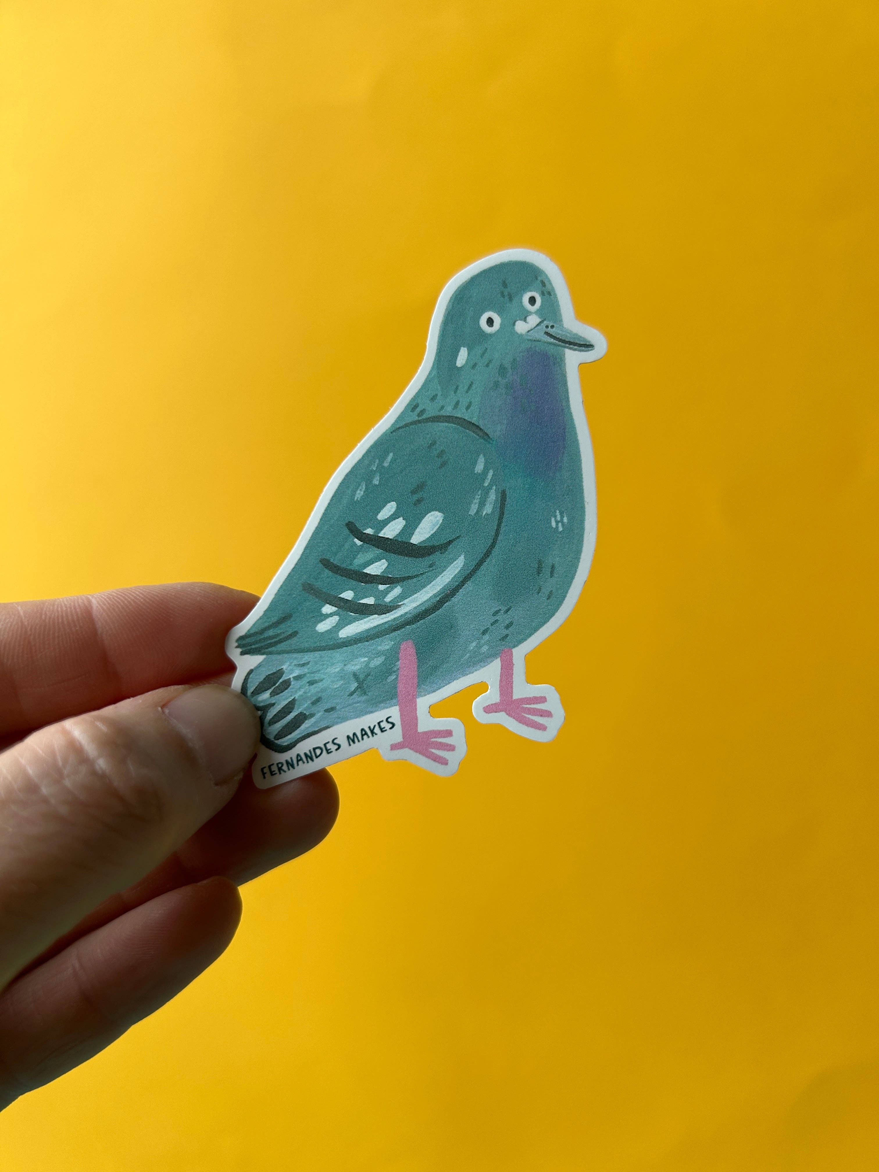 Glitter Tobias Pigeon Vinyl Sticker