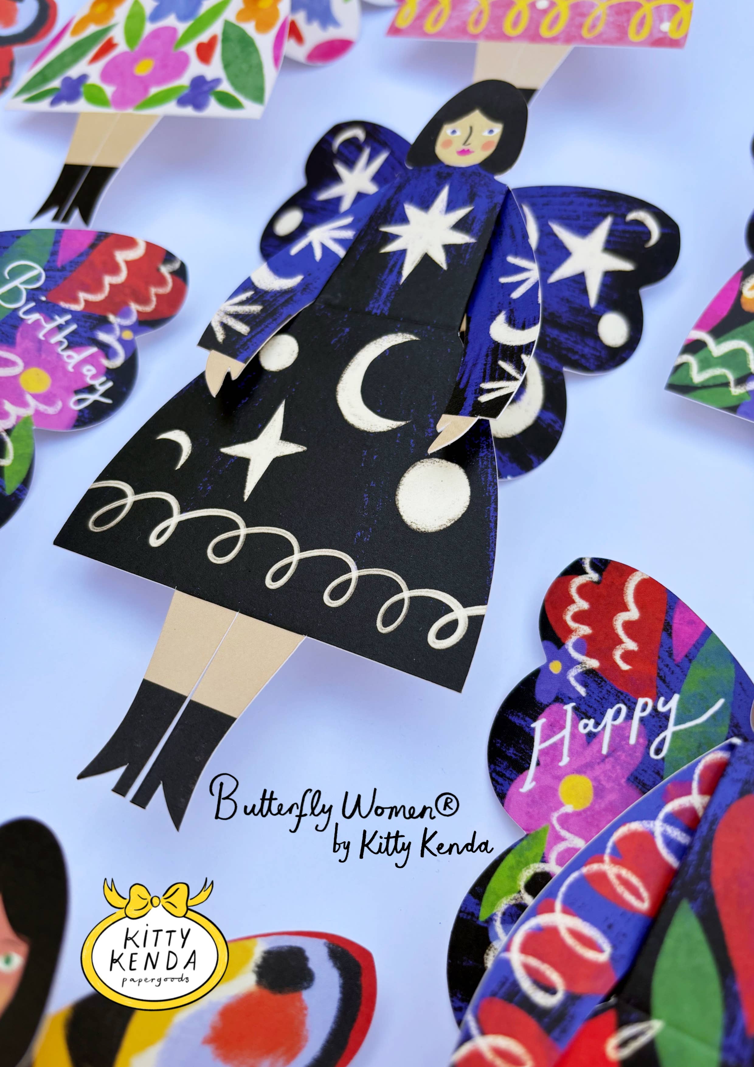 Cosmic Butterfly Woman Card