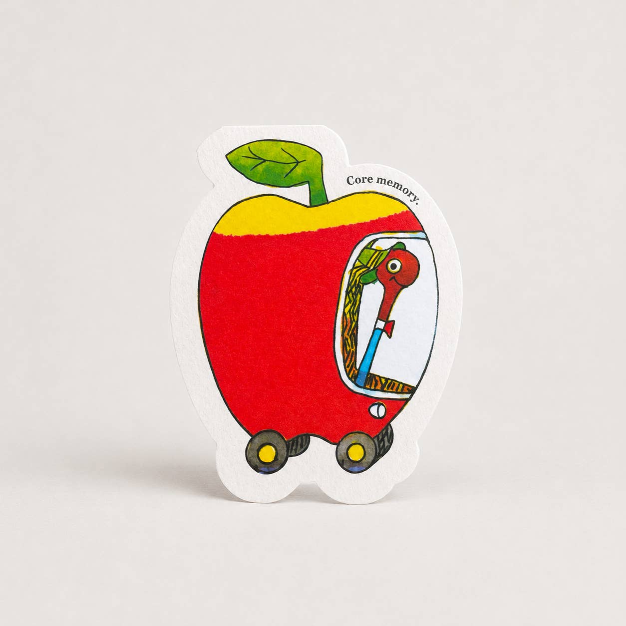 Lowly Worm Apple Car - Die-cut Card by Richard Scarry