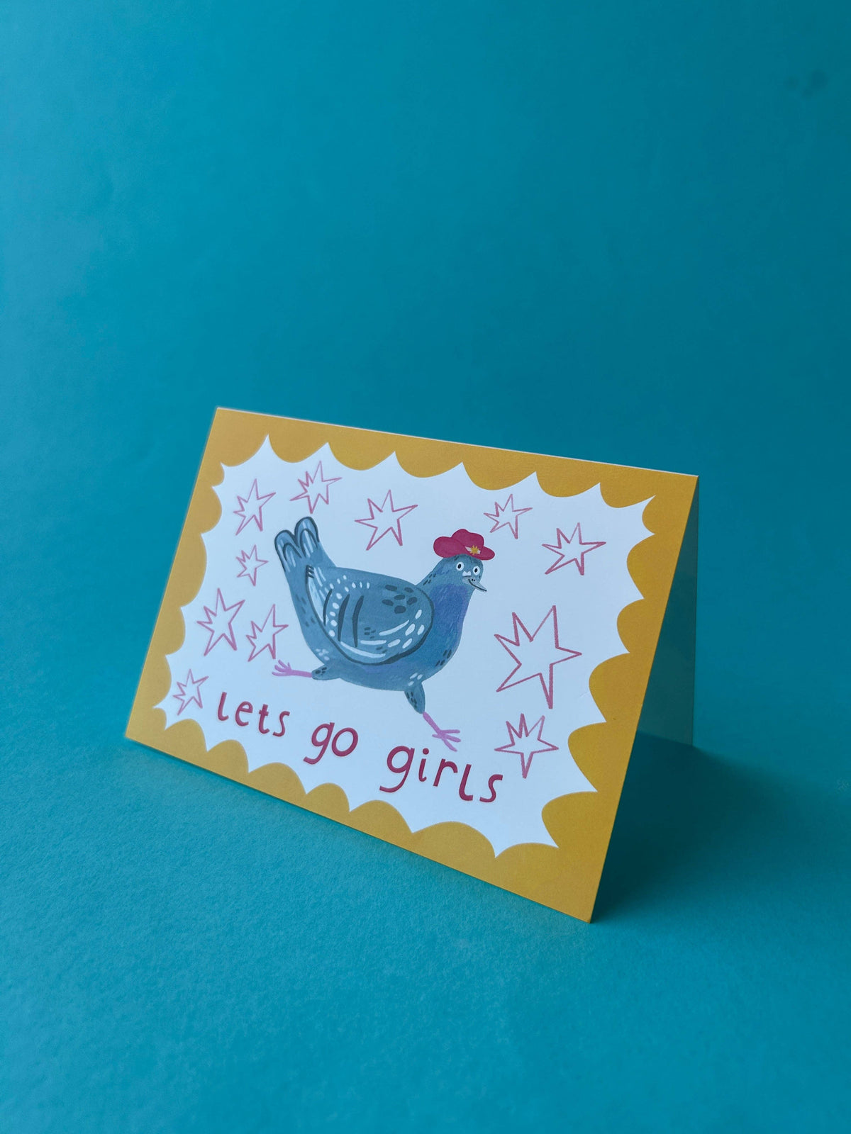 Lets Go Girls Pigeon Card