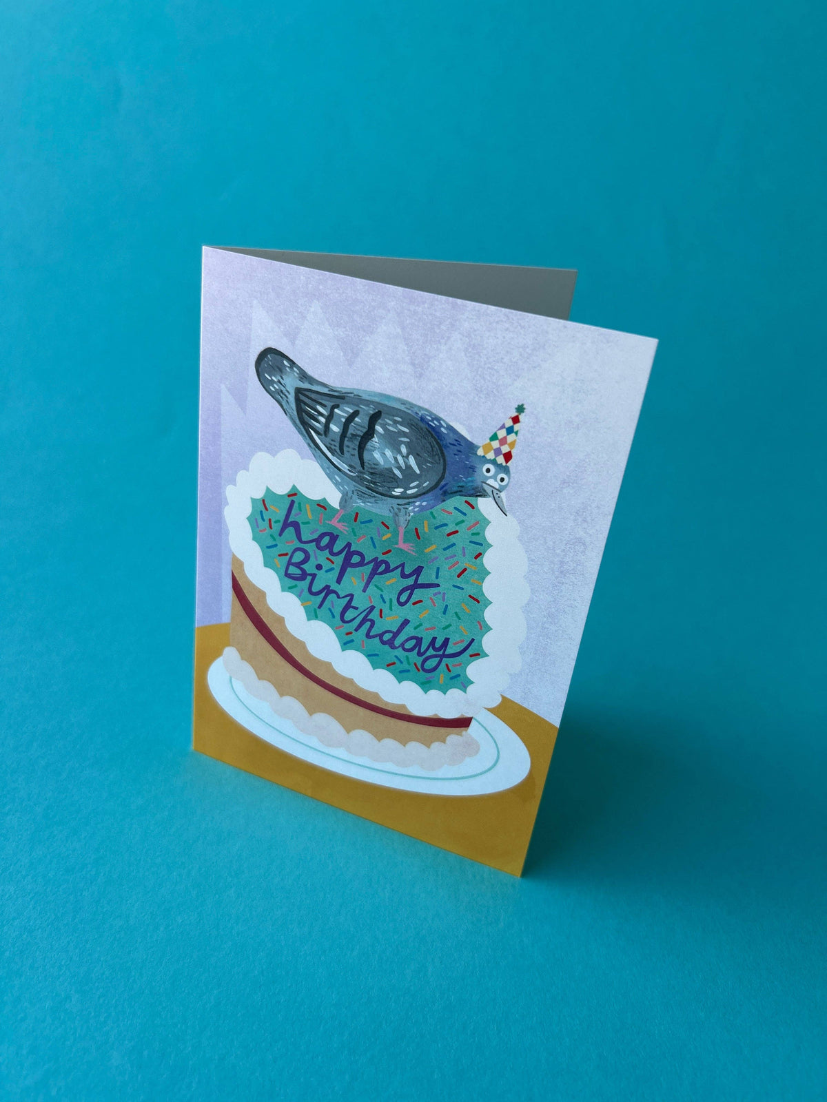 Pigeon Cake Birthday Card