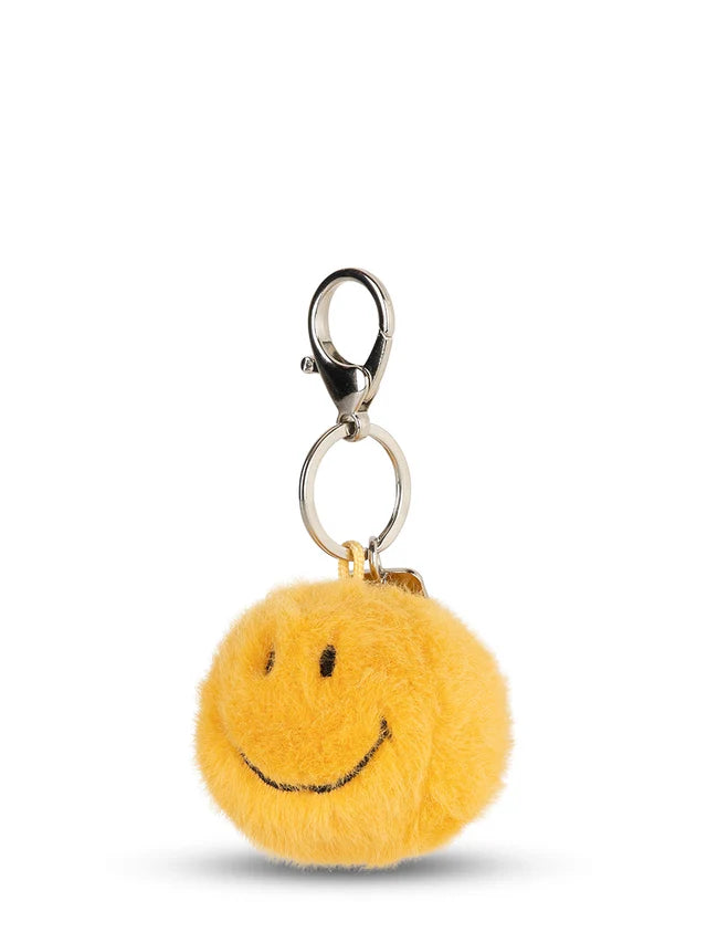 Smiley Eco Fuzzy Keyring Yellow