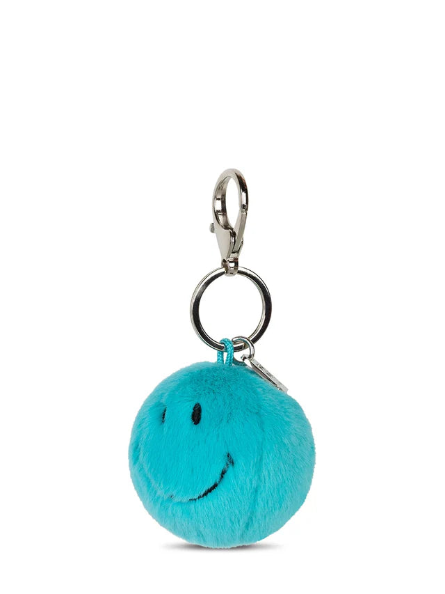 Smiley Eco Fuzzy Keyring Teal