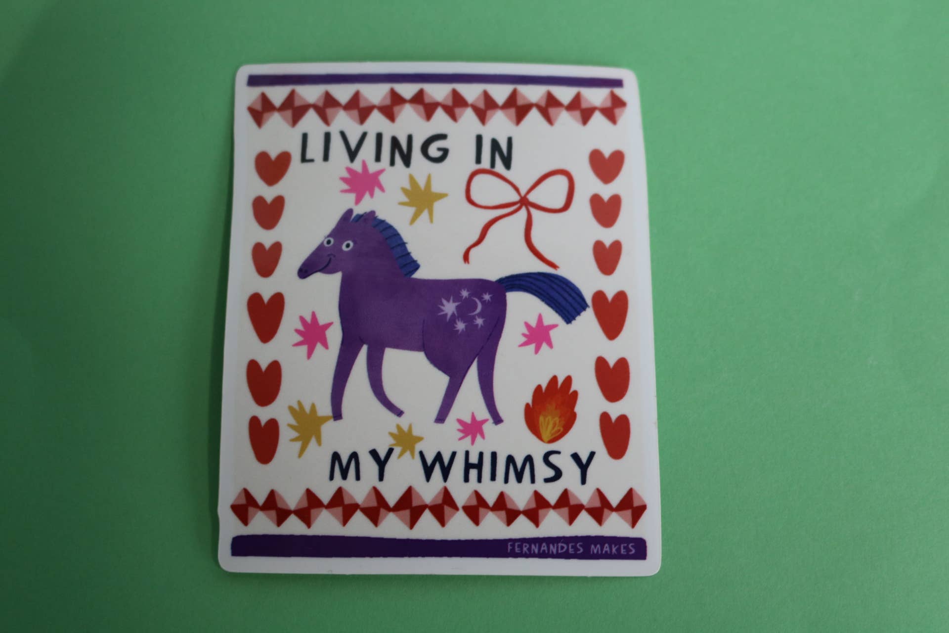 Living In My Whimsy Horse Glossy Vinyl Sticker