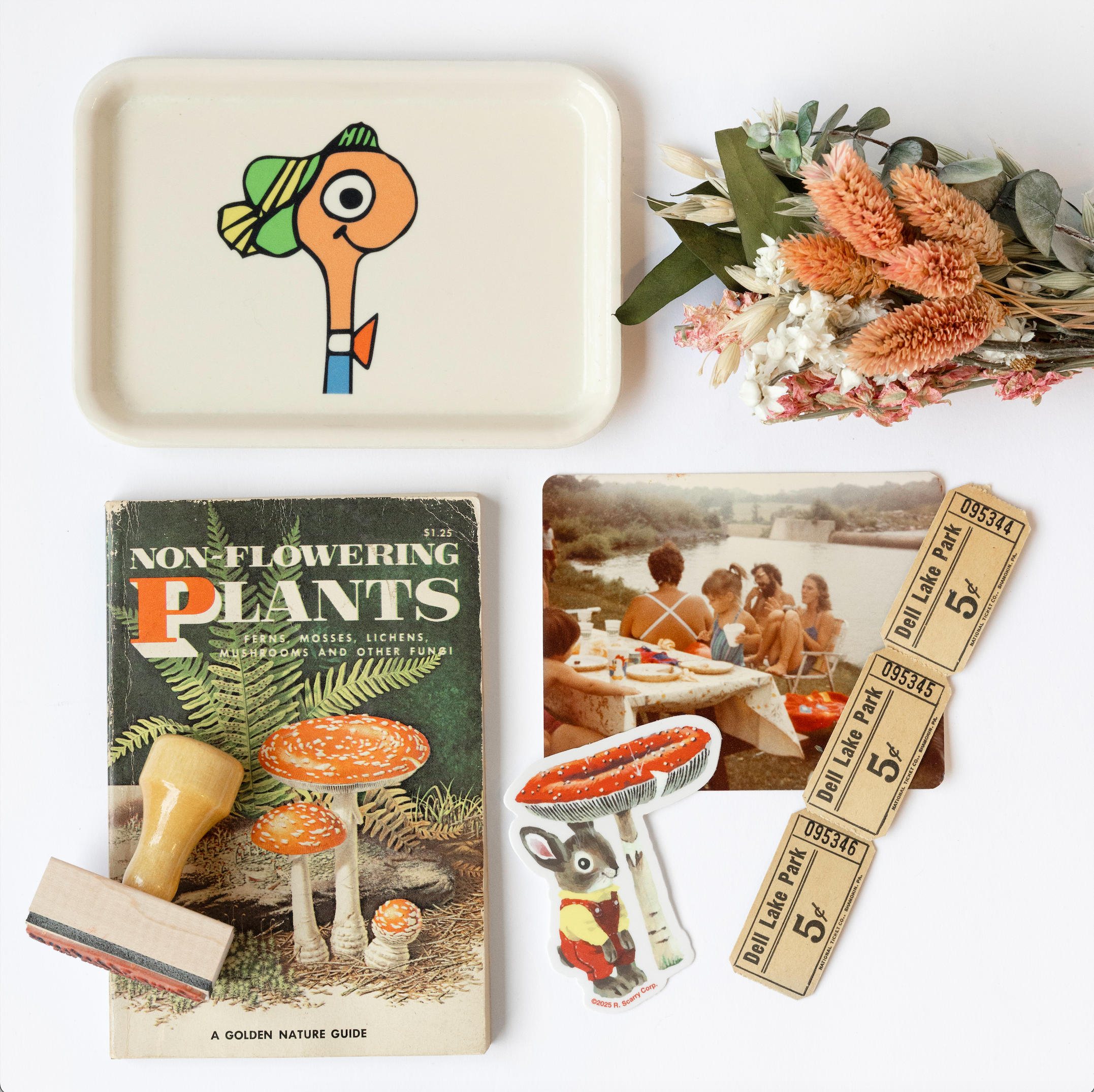 Richard Scarry Nicholas Bunny Mushroom Sticker