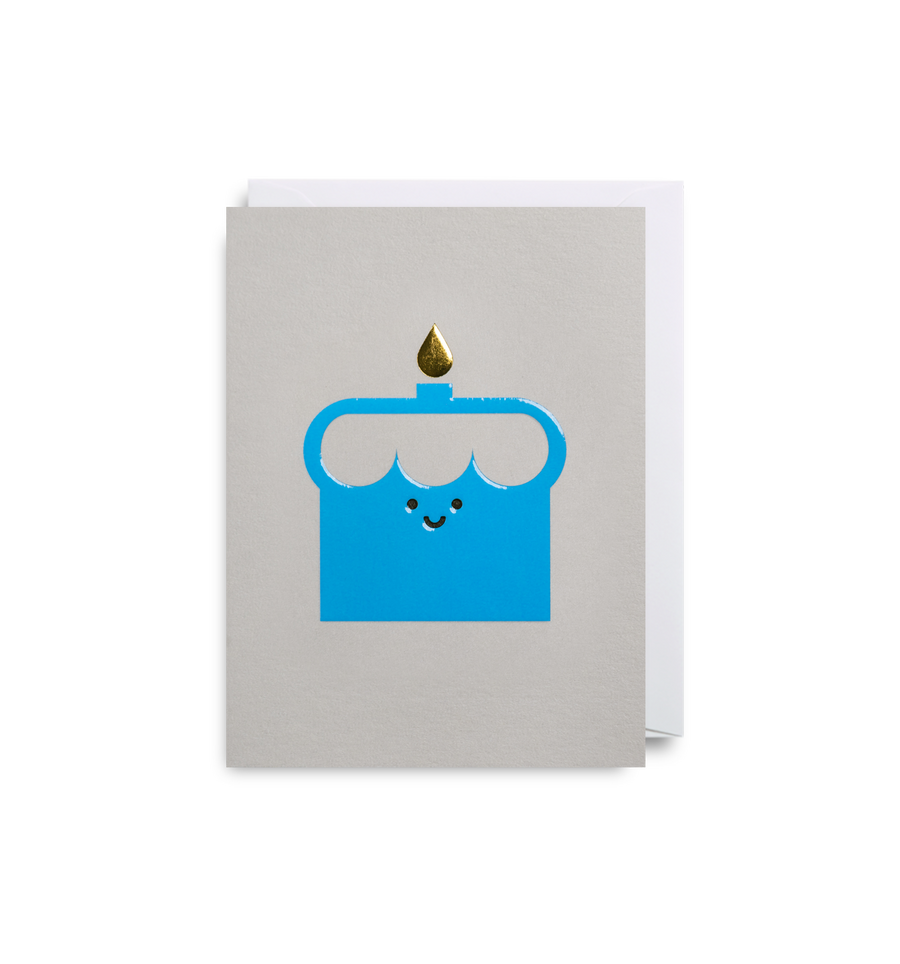 Little Blue Cake Birthday Card