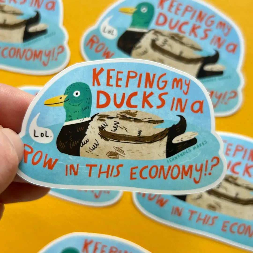 Ducks In A Row Vinyl Sticker