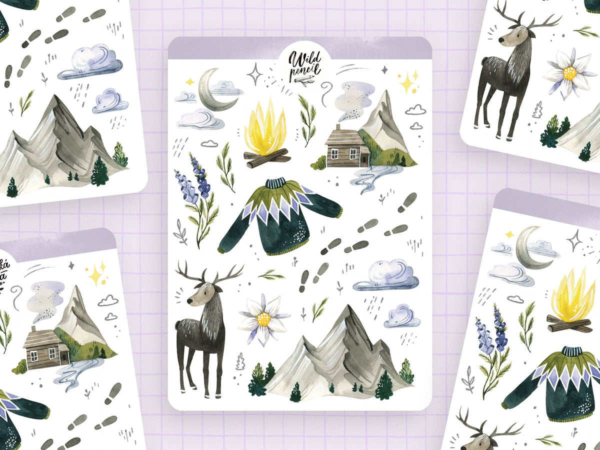 In The Mountains Stikcer Sheet