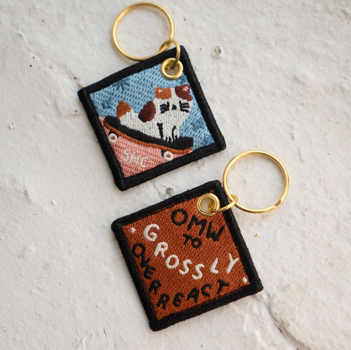 On My Way To Overreact Embroidered Keychain