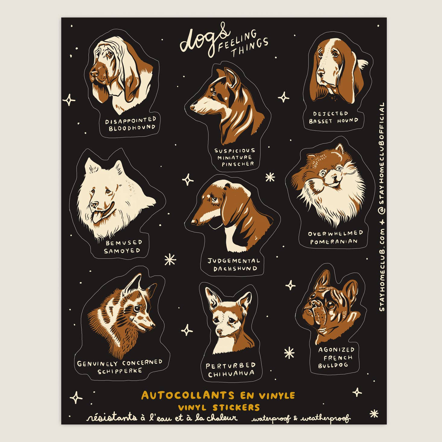 Dogs Feeling Things Mega Sticker Sheet