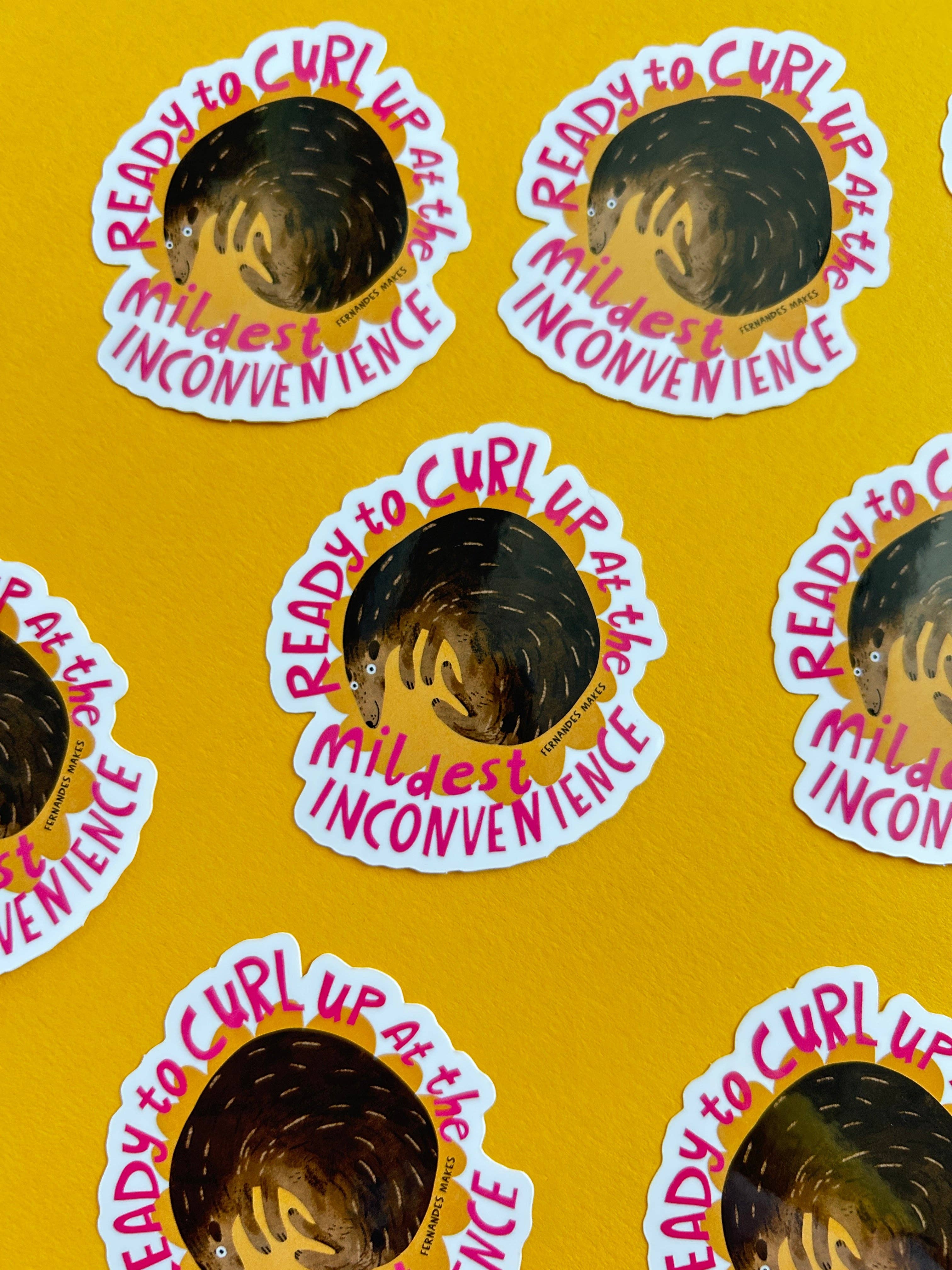 Curl Up Inconvenience Sticker