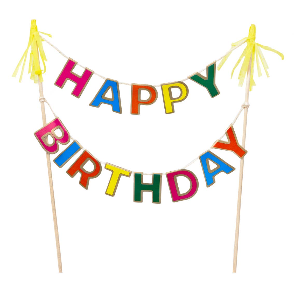 Happy Birthday Cake Topper Bunting Decoration