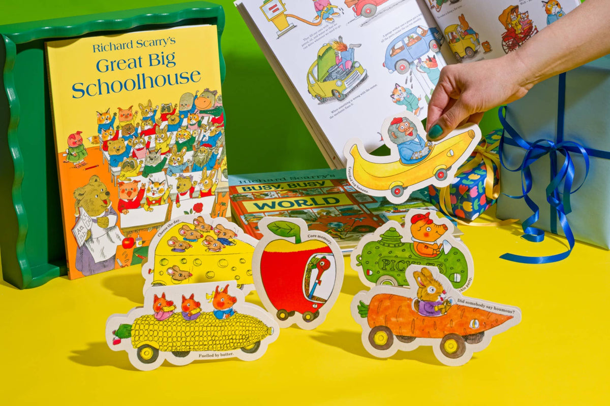 Lowly Worm Apple Car - Die-cut Card by Richard Scarry