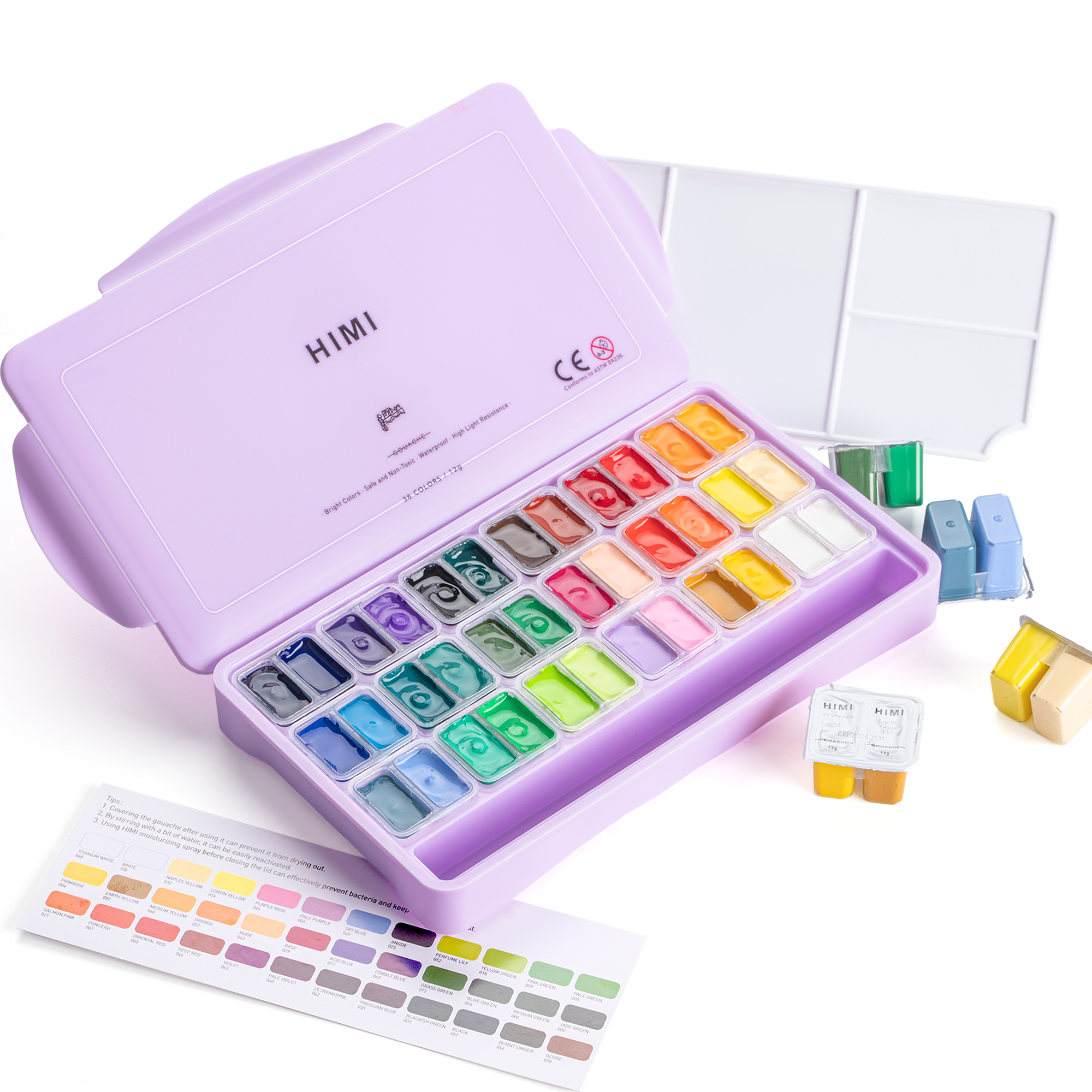 Twin Cup Gouache Paint Set (36 Colours)
