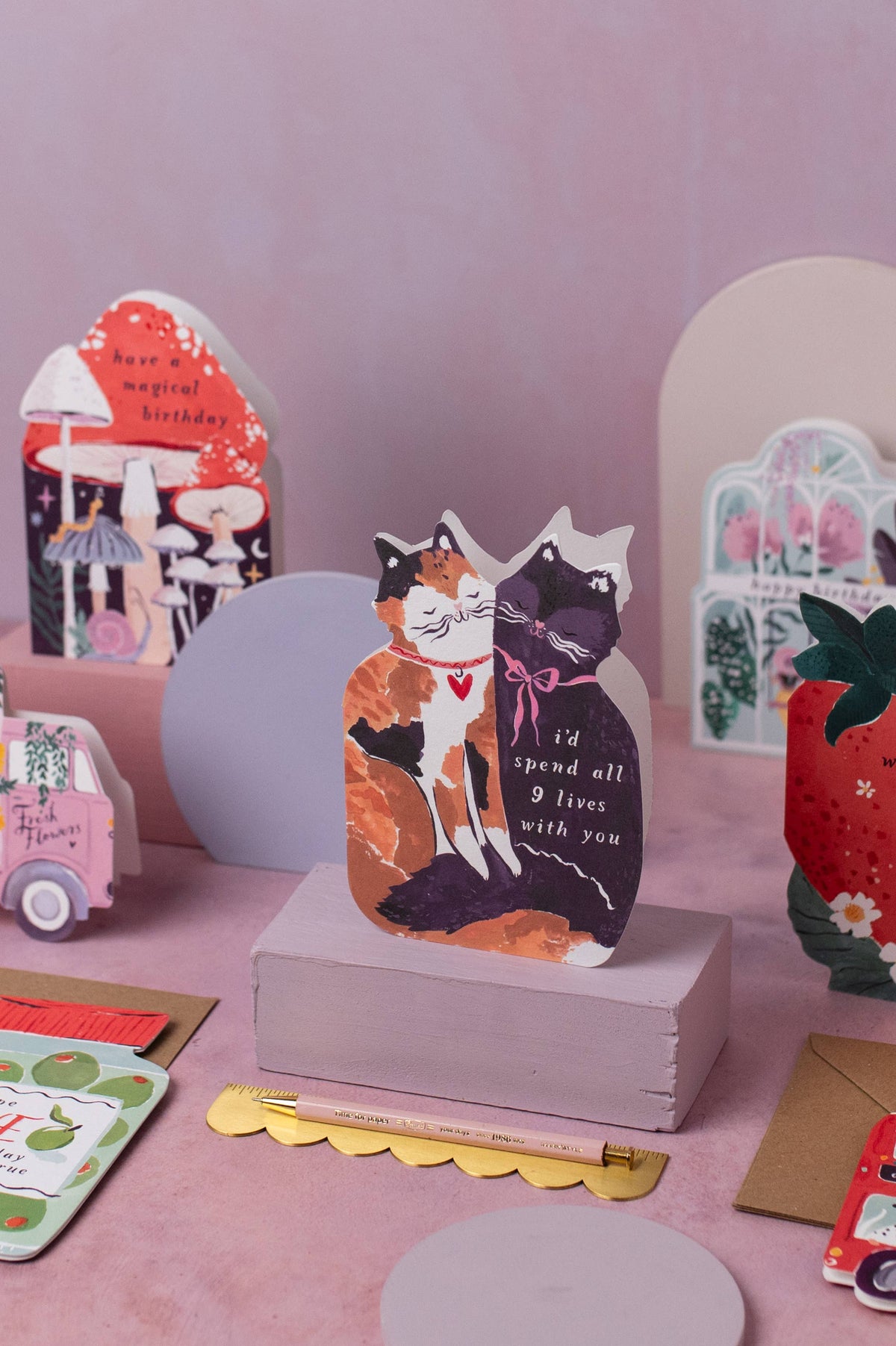 Nine Lives Cats Card