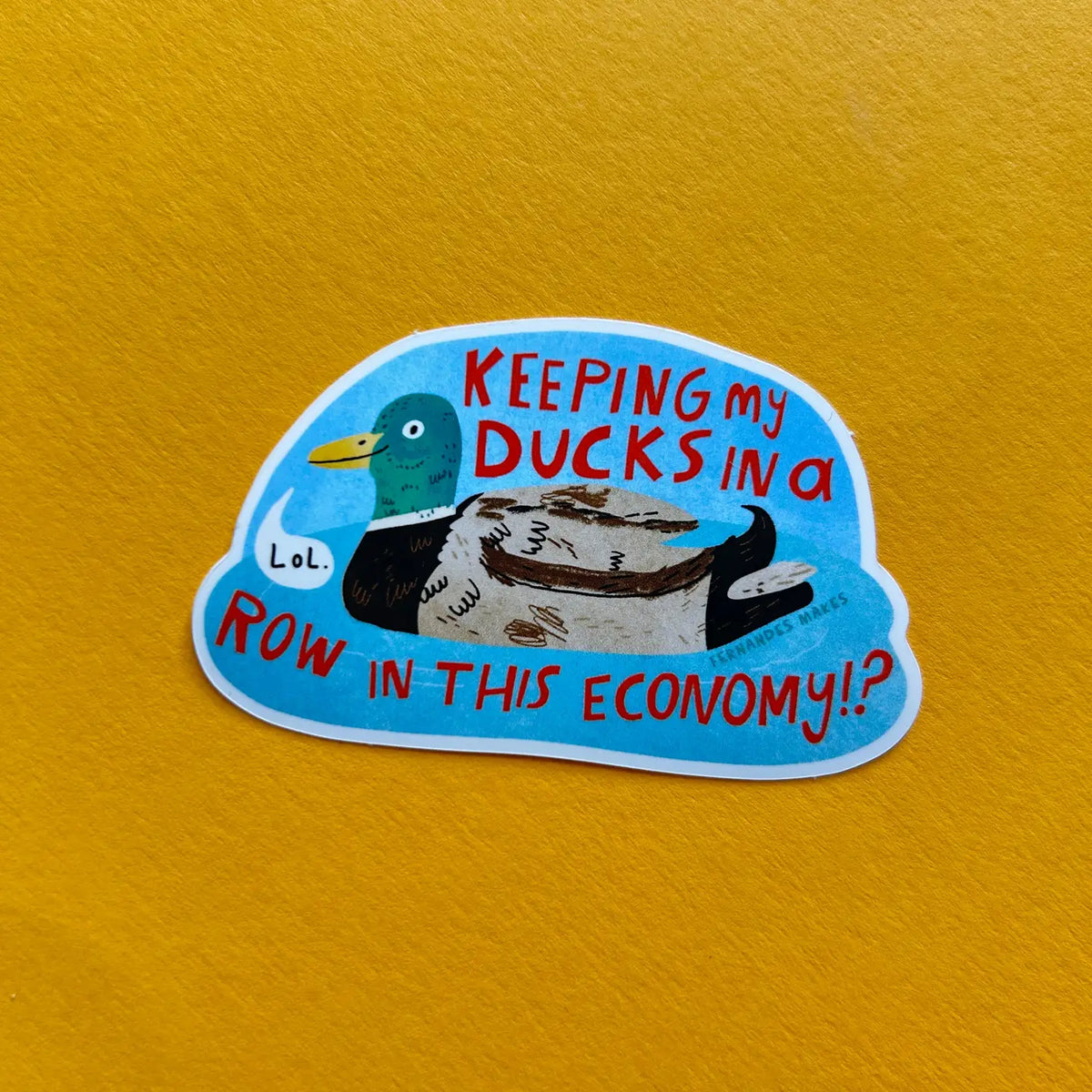 Ducks In A Row Vinyl Sticker