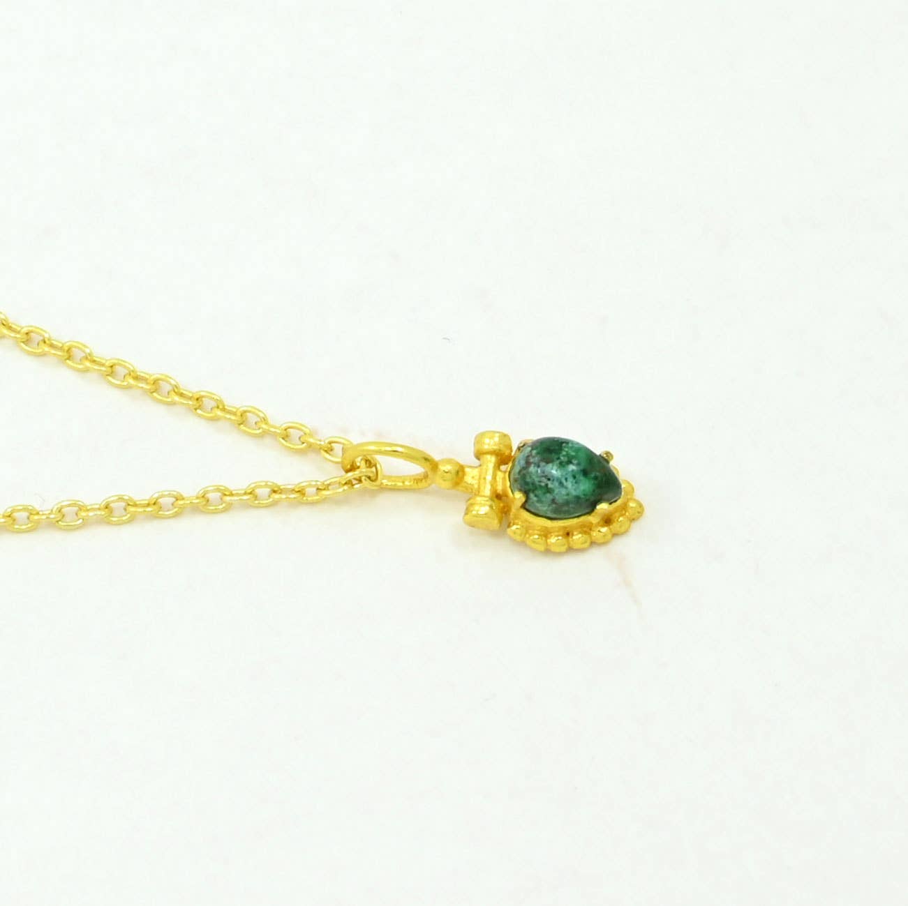 Boho Necklace Gold Plated - Chrysocolla