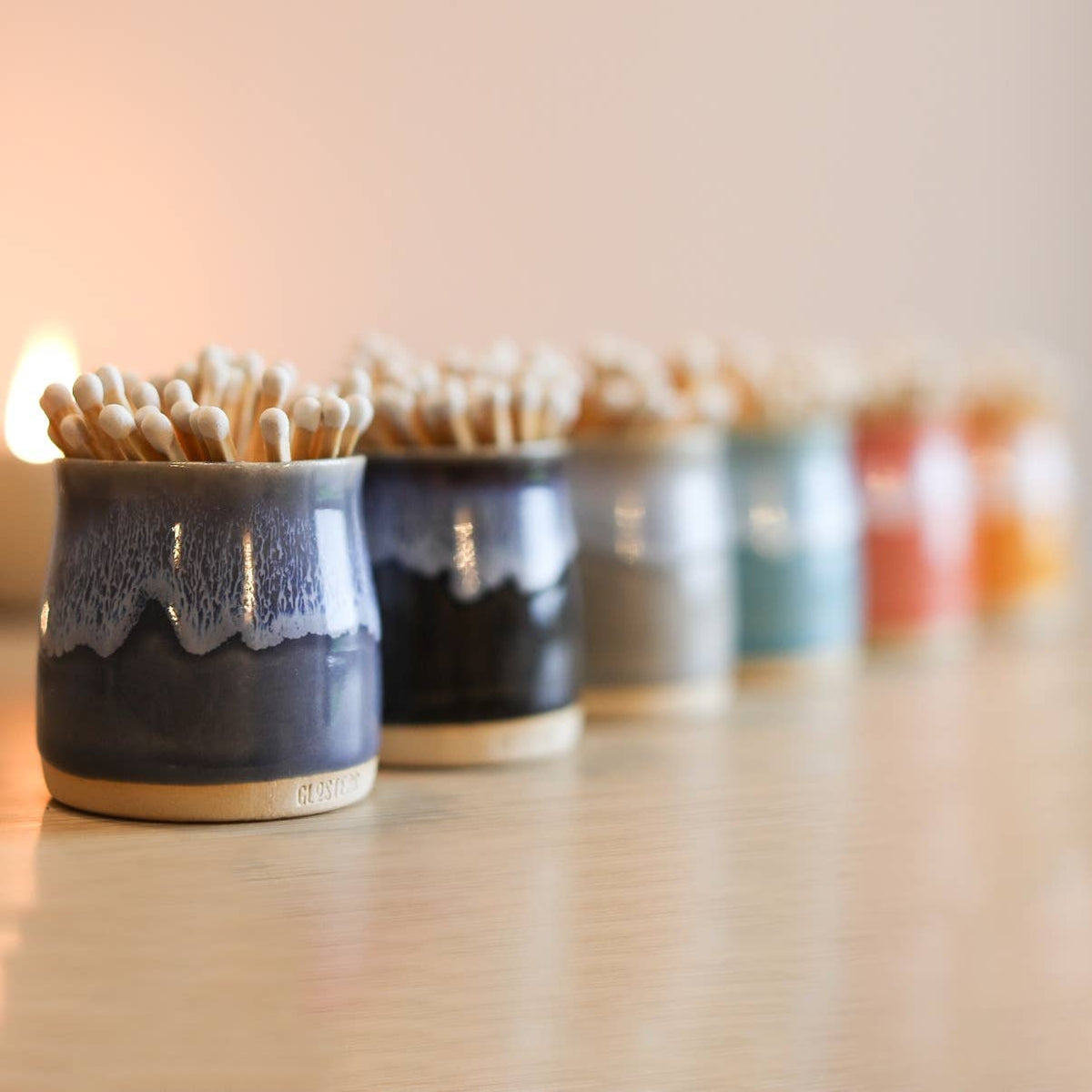 Handmade Ceramic Match Holder - Sage Green