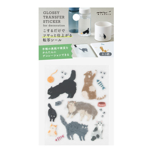 Midori Cats Glossy Transfer Sticker