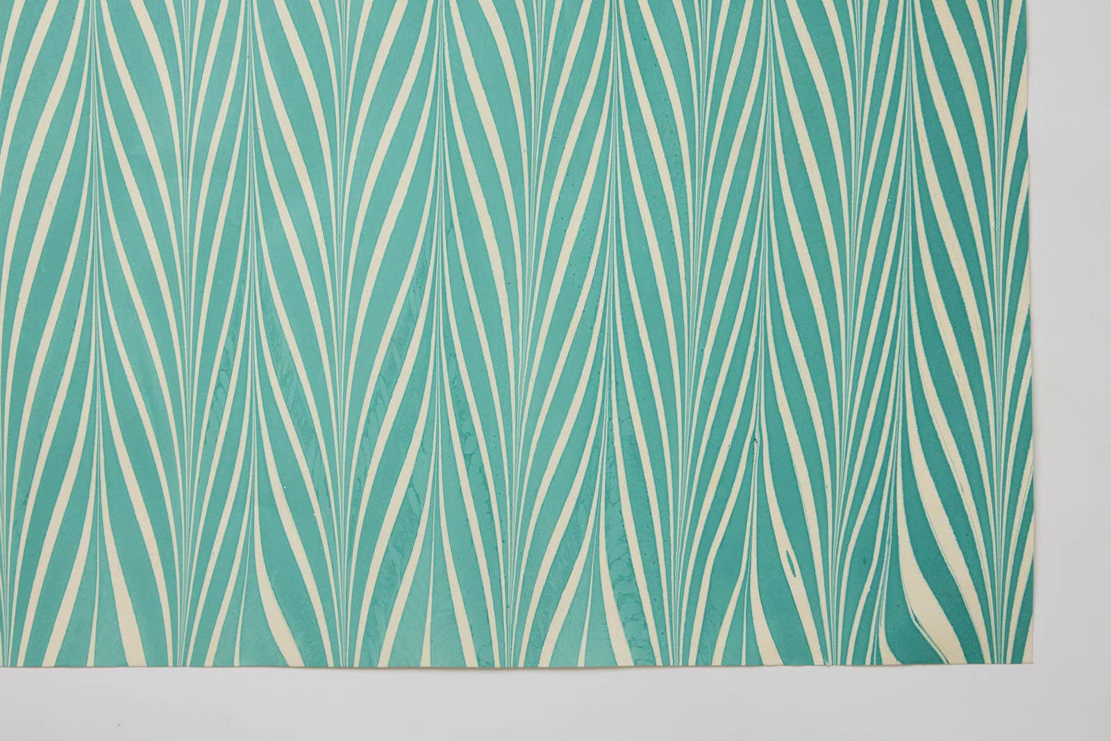 Candy Stripes Turquoise Hand Marbled Wrapping Paper
