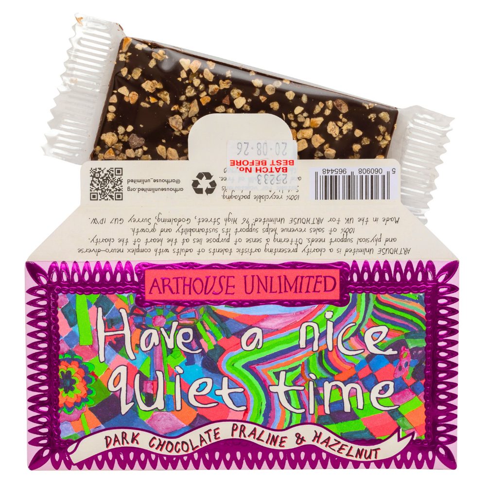 Joy Sized Bar - 'Have a Nice Quiet Time' Dark Chocolate Praline & Hazelnut