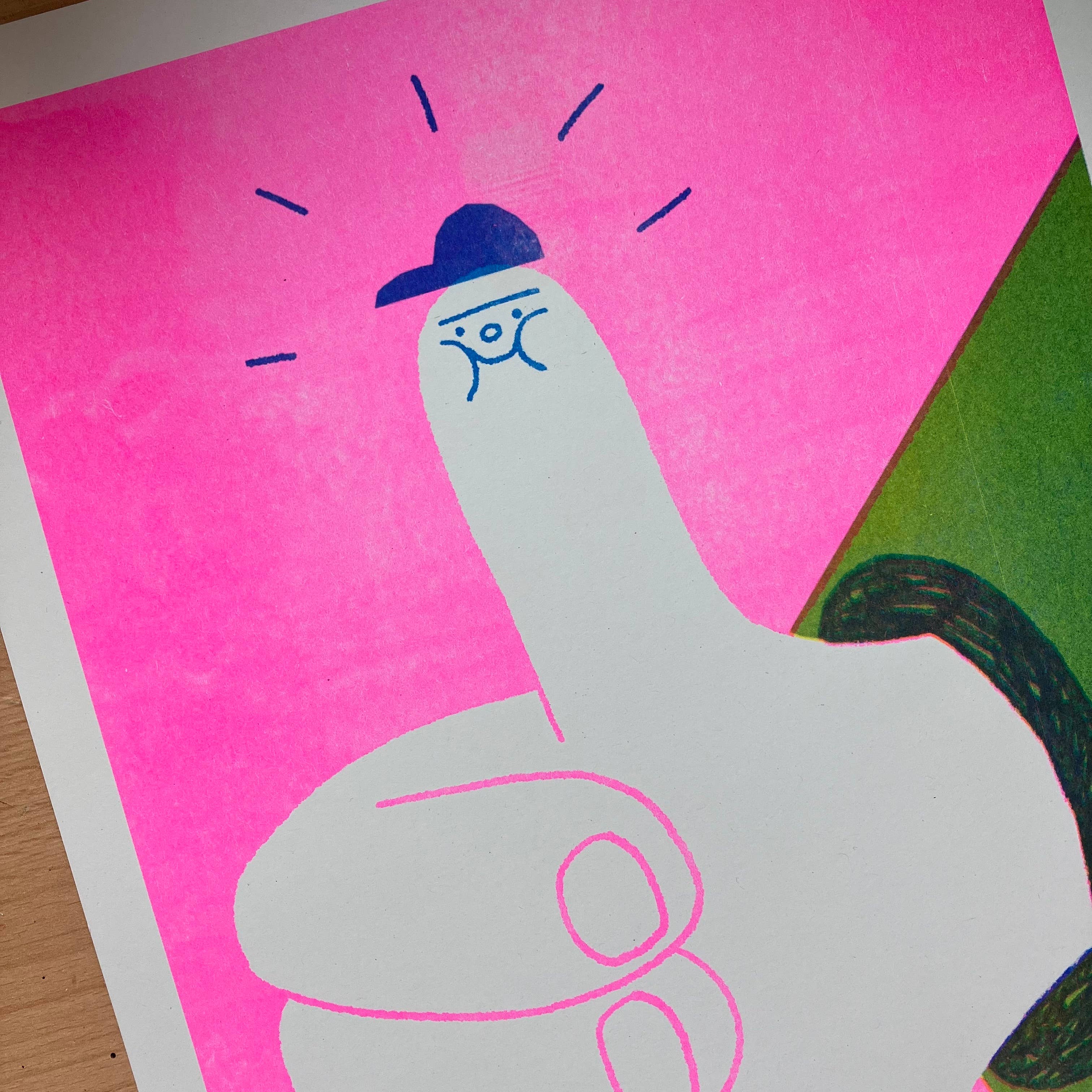 Thumbs Up A3 Riso Print