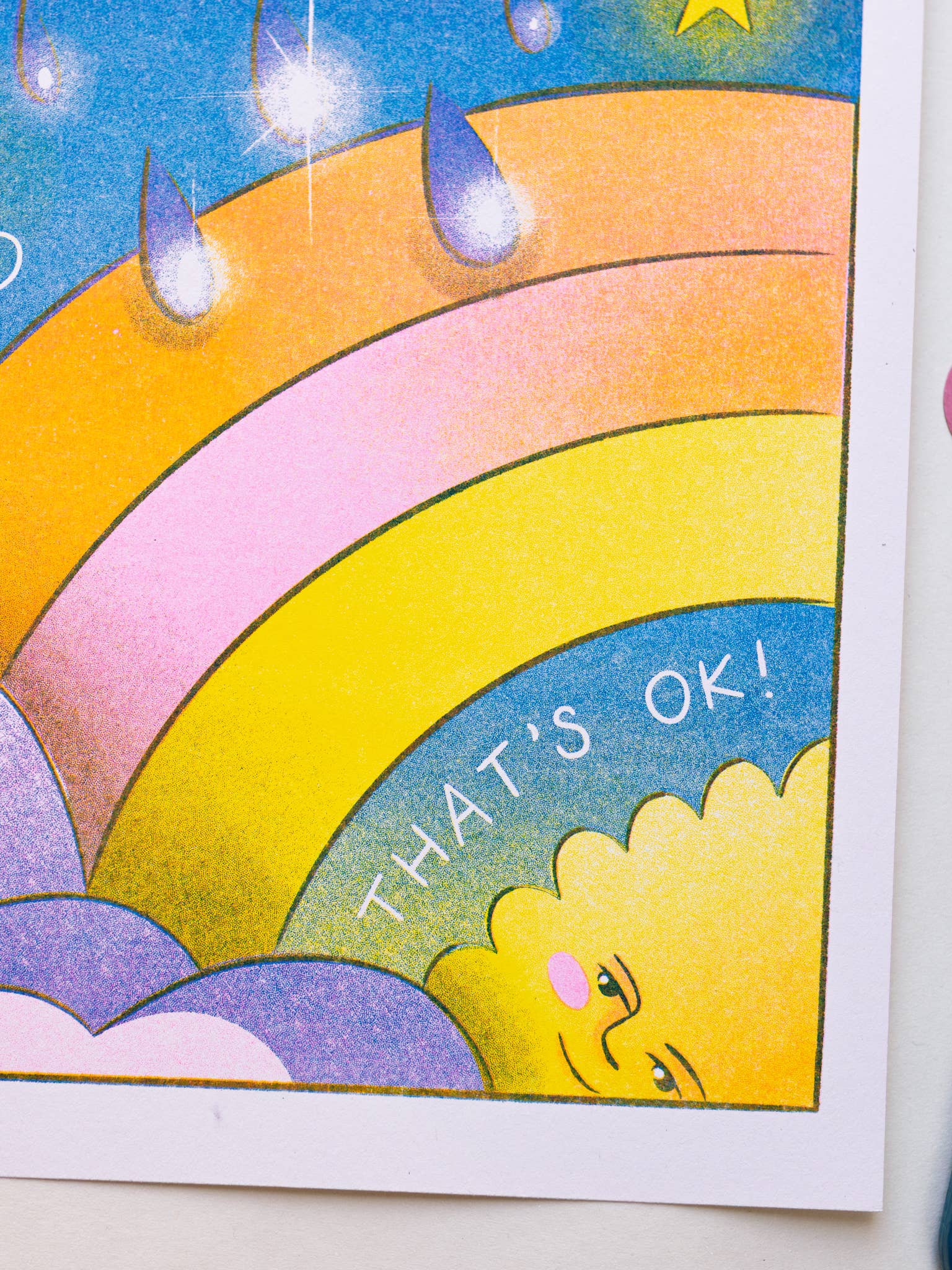 Sometimes It Rains A4 Risograph Print