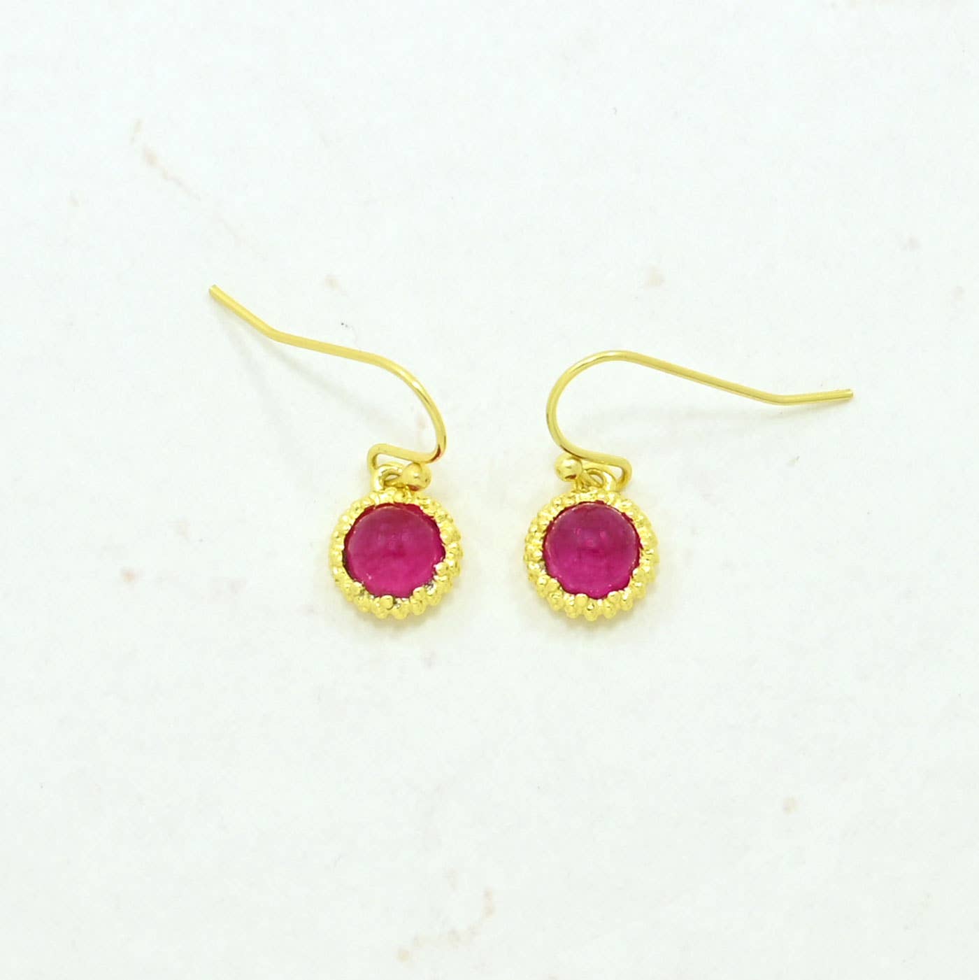 Dove Earring Gold Plated - Pink Jade