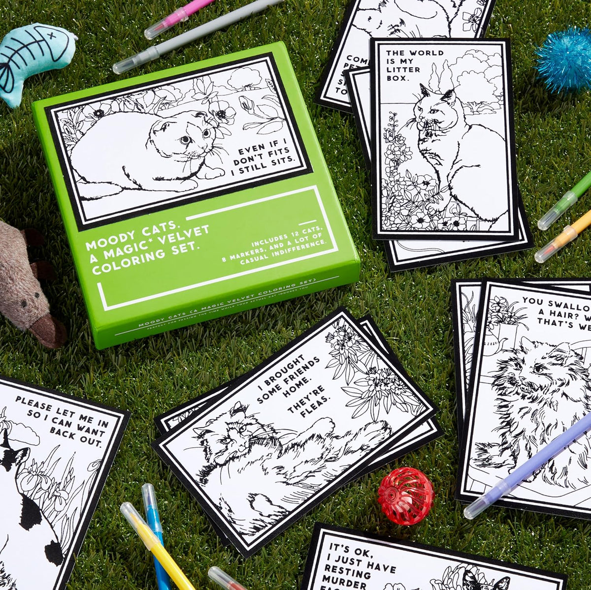 Moody Cats Magic Velvet Coloring Set