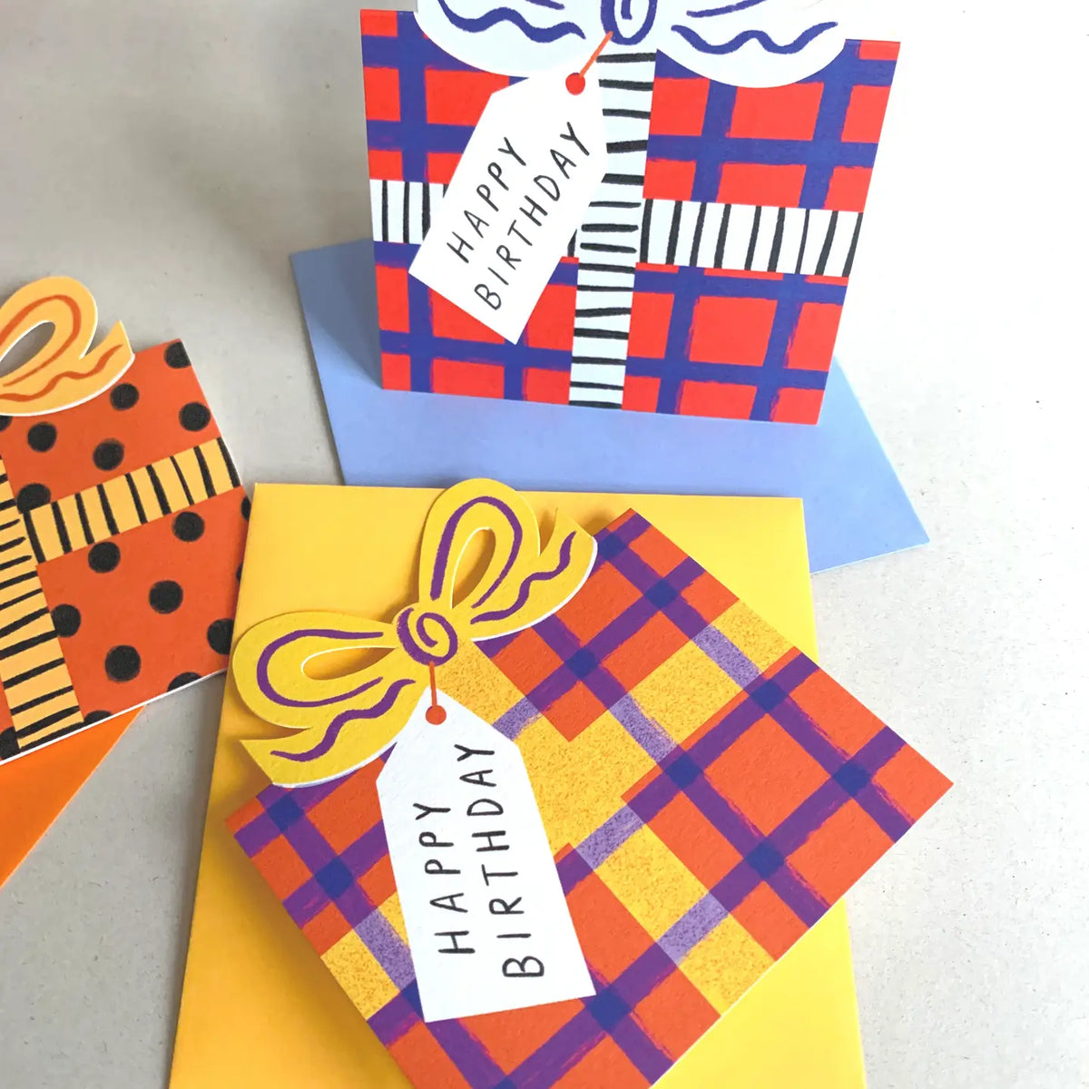 Orange & Yellow Birthday Bow Card