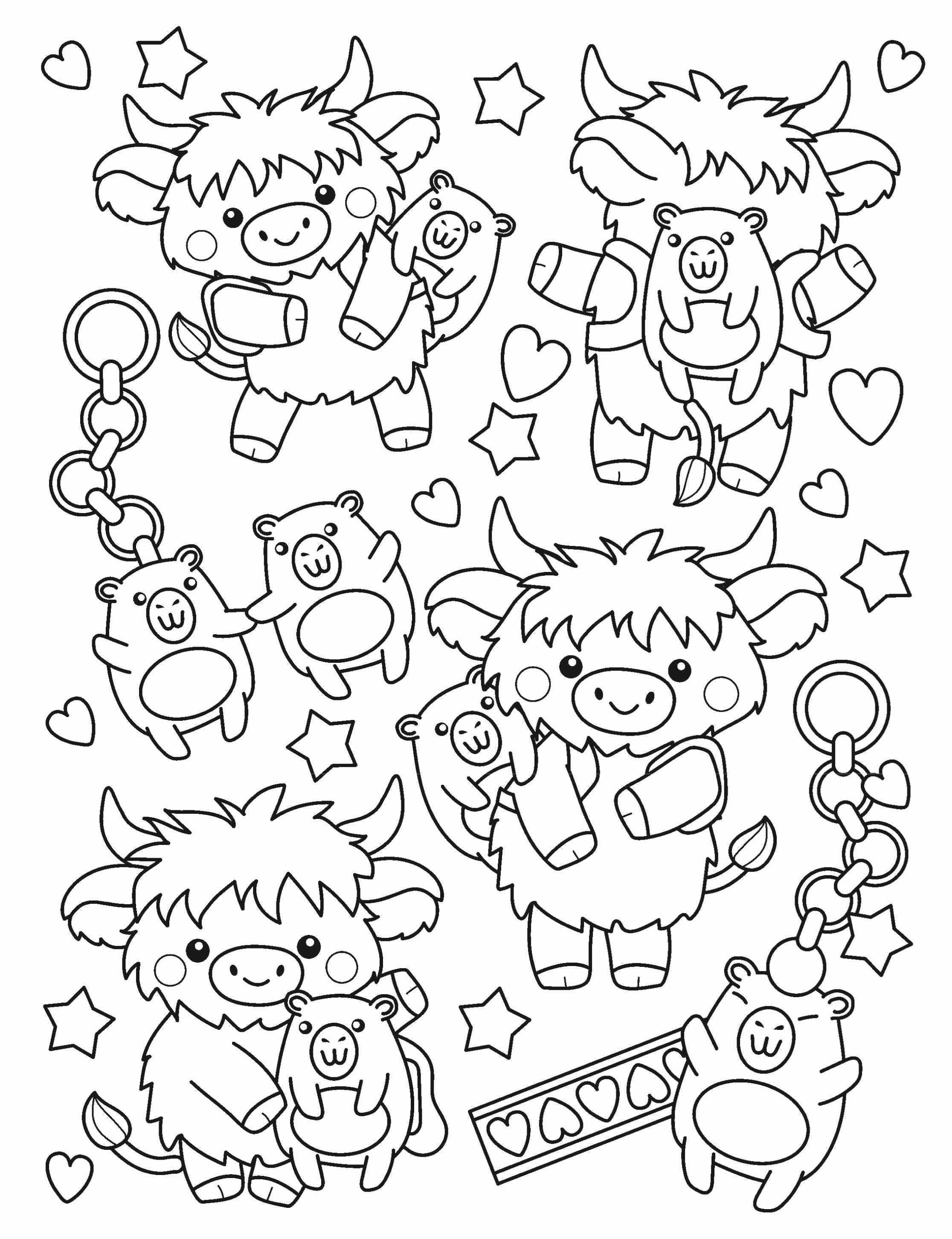 Highland Cow Cuties Colouring Book