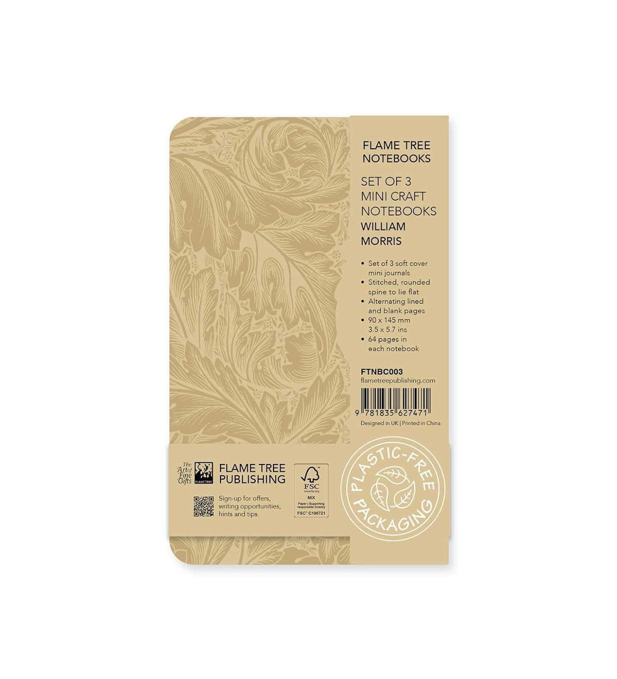 William Morris Set Of 3 Mini Craft Notebooks