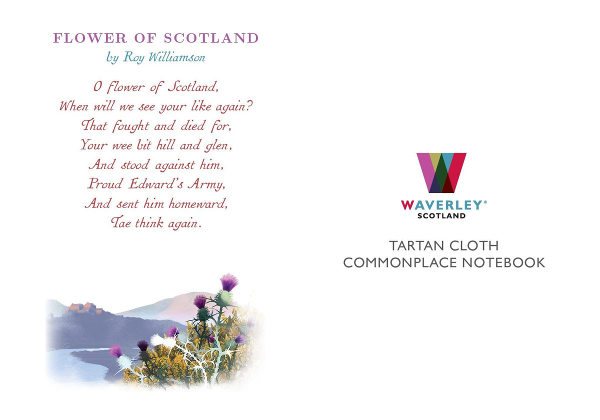 Flower of Scotland Tartan Cloth Notebook With Pen