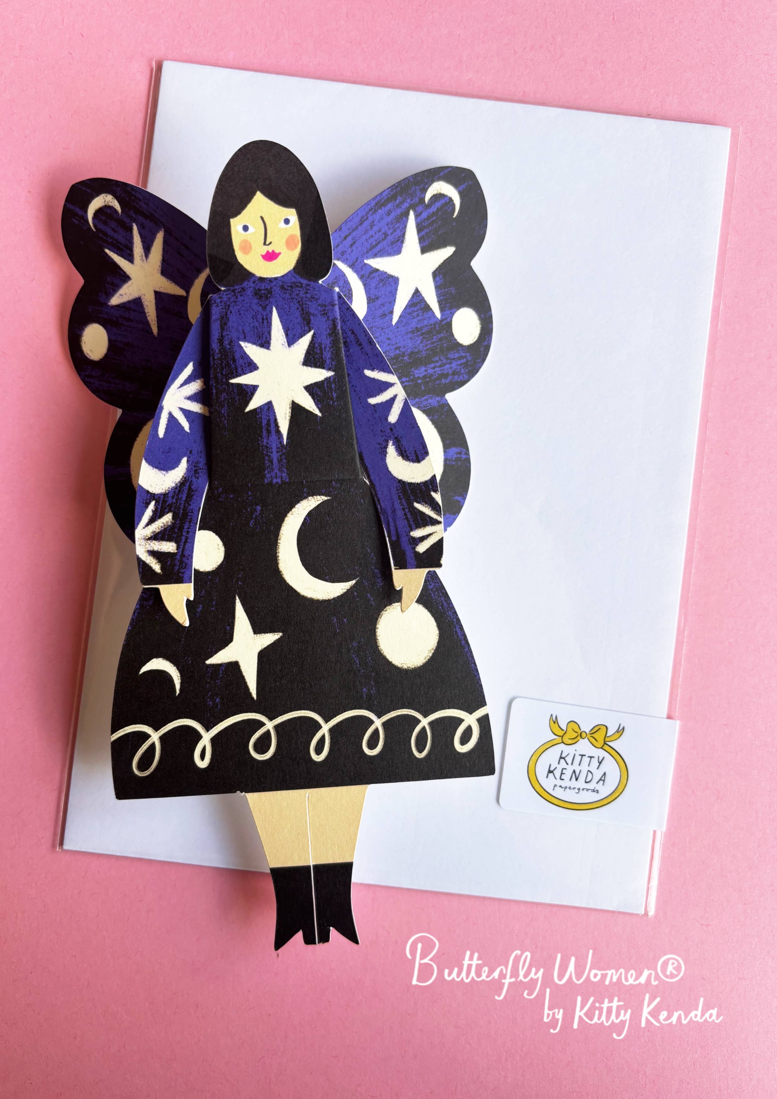 Cosmic Butterfly Woman Card
