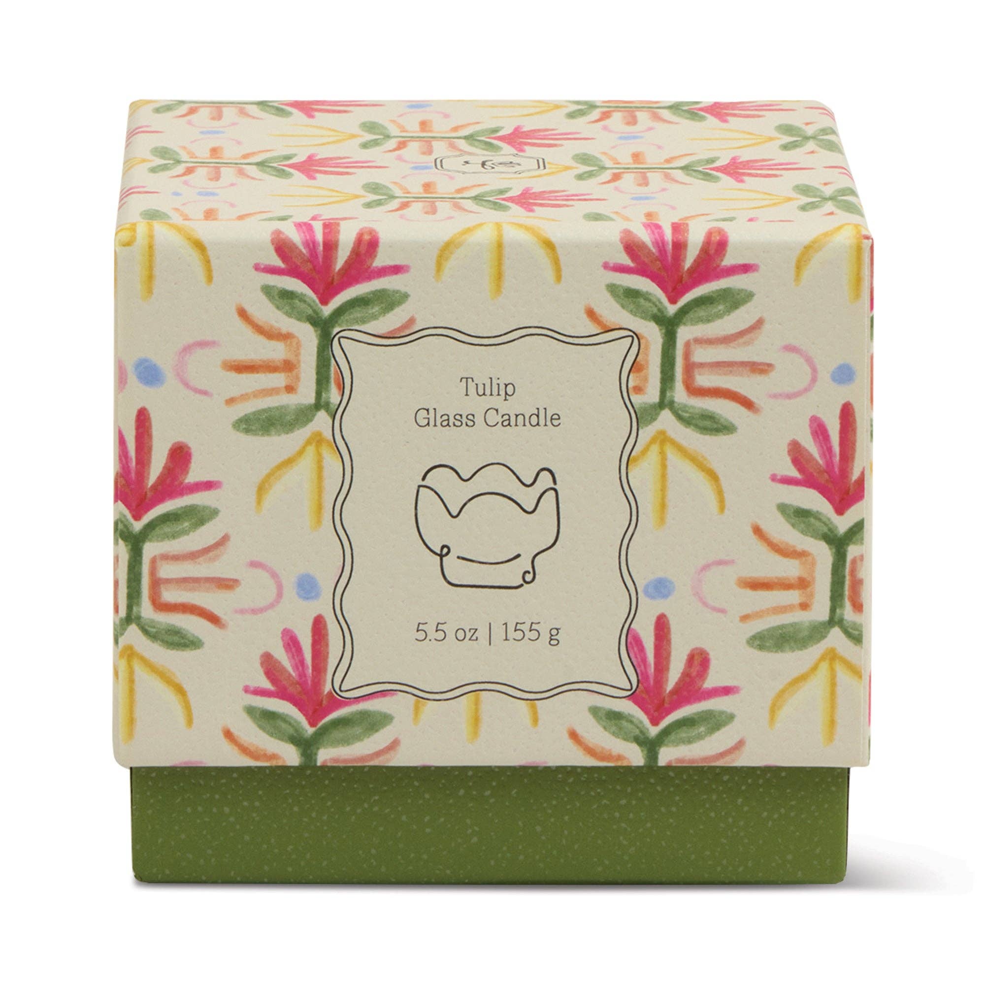 Purple & Green Glass Candle - Bronzed Gardenia