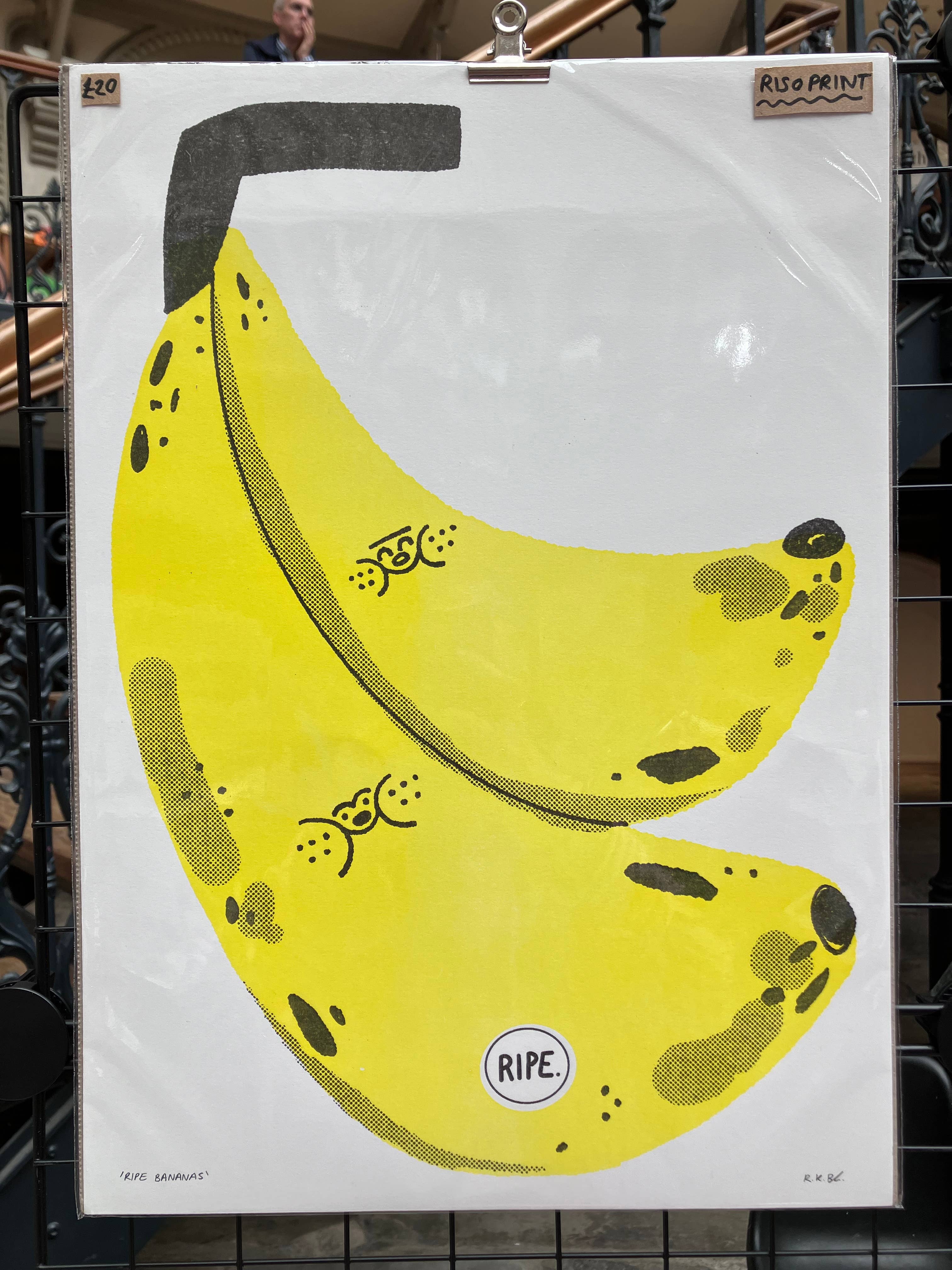 Ripe Bananas A3 Riso Print