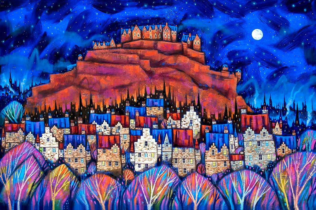 Auld Edinburgh's Rooftops Art Print
