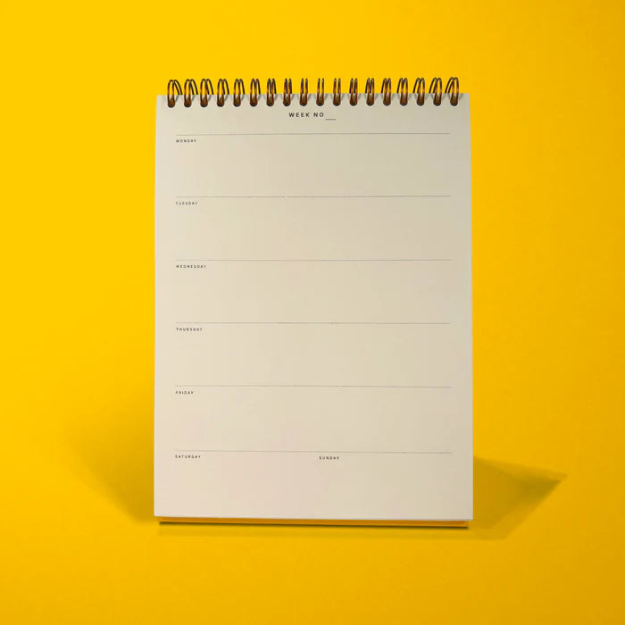 Blank Canvas Weekly Desktop Planner - Yellow