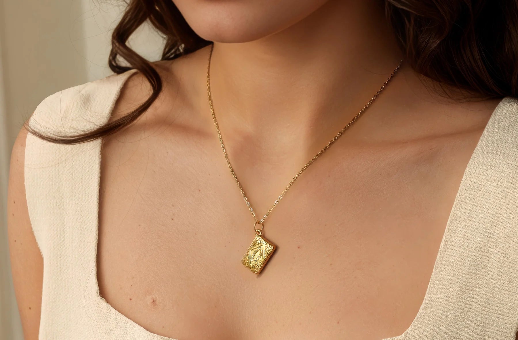 Custard Cream Biscuit Necklace