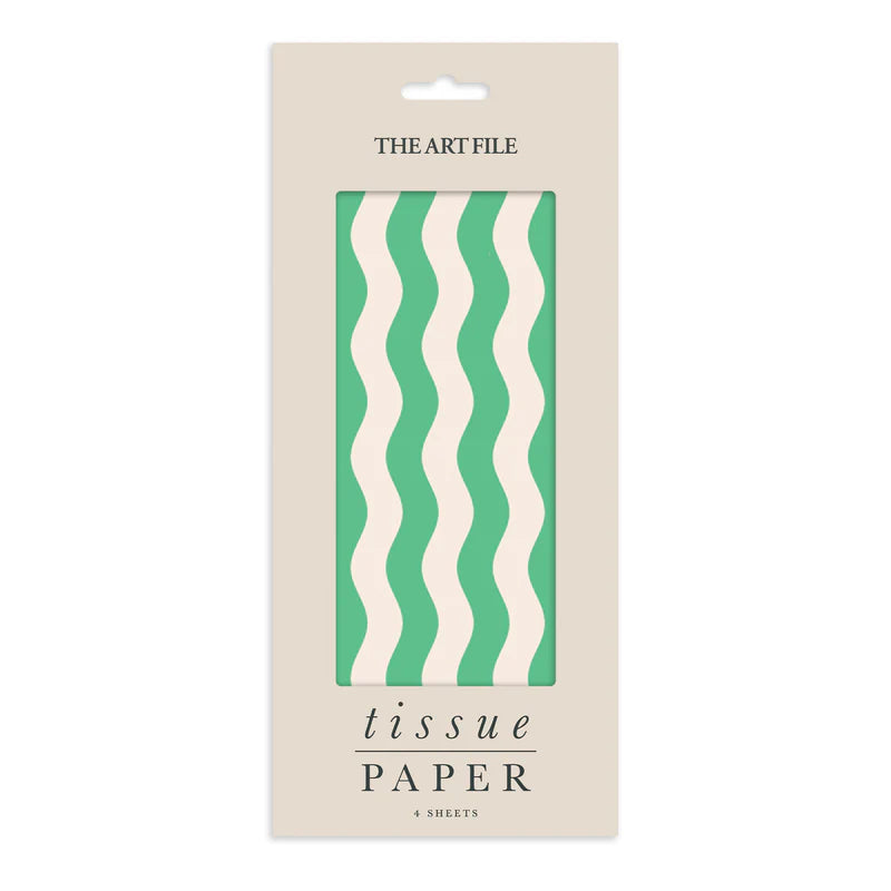 Green Waves Tissue Paper