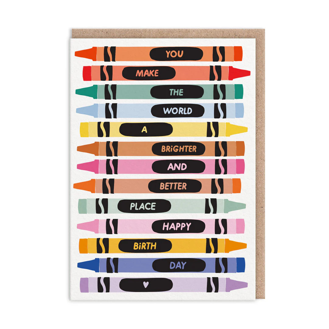 Colourful Crayons Birthday Card