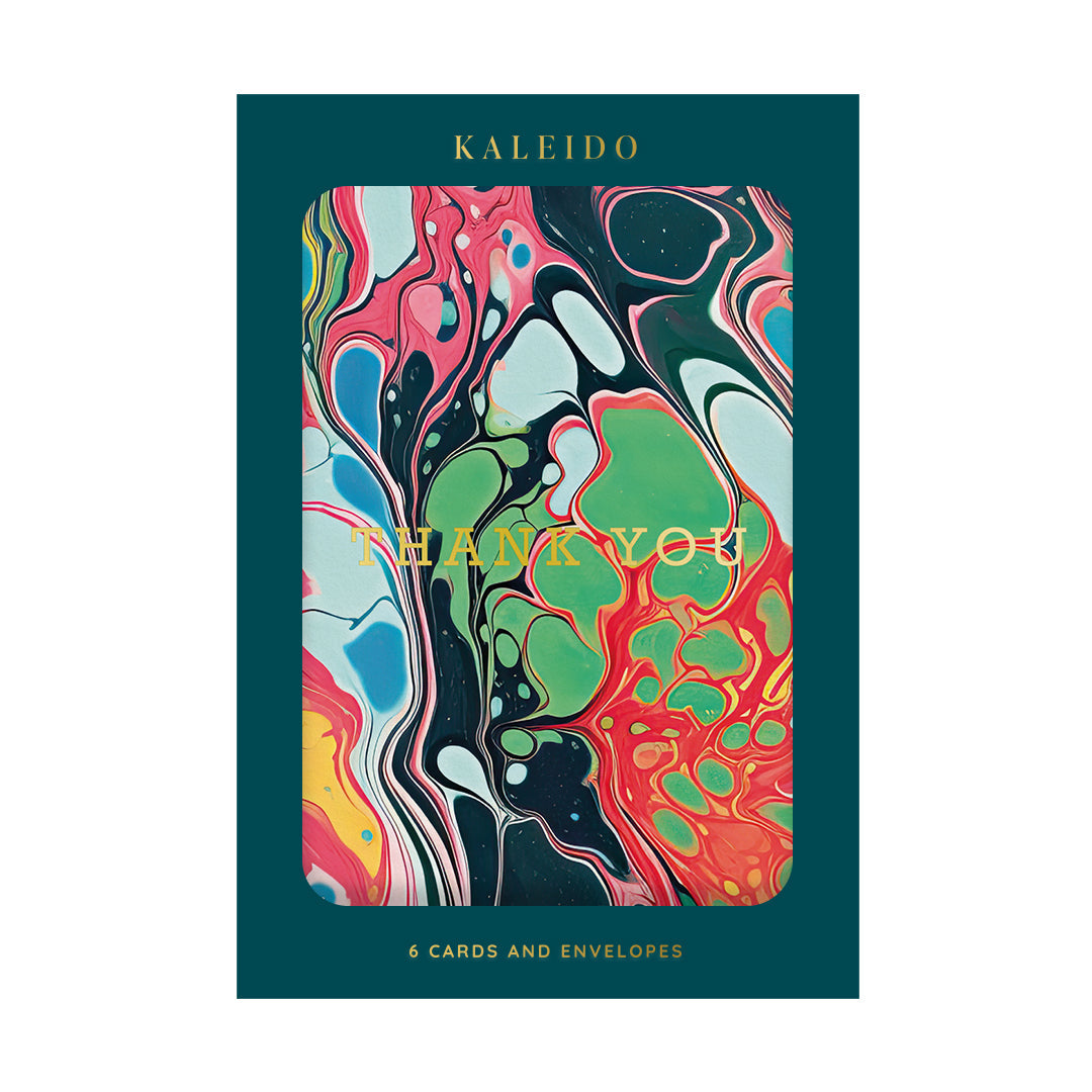 Colourful Marble Thank You Card Pack of 6