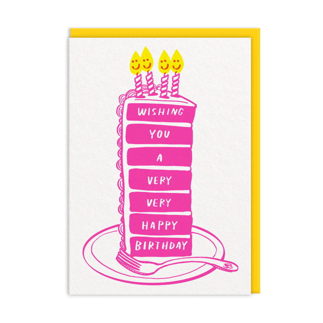 Pink Cake Slice Birthday Card