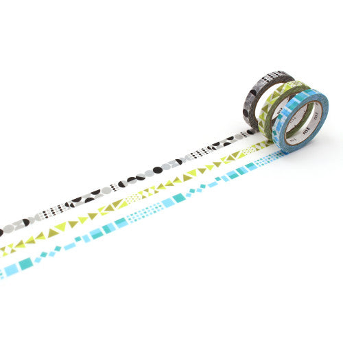 Trio Of Slim Deco Geometric Washi Tapes