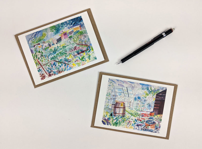 Pack Of 10 Allotment Life Notecards & Envelopes