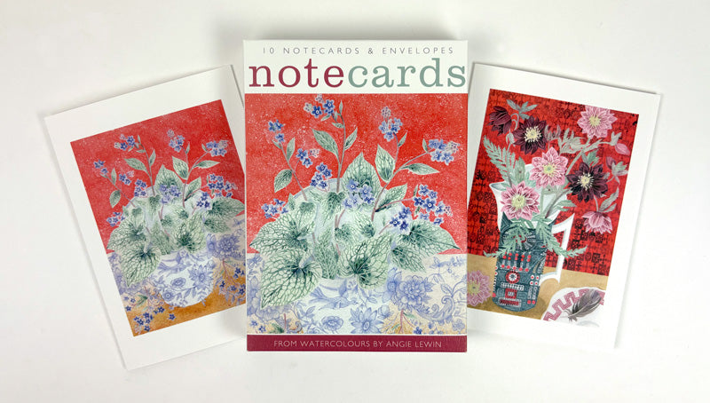 Pack Of 10 Brunnera in a Pheasant Cup & Hellebore Notecards & Envelopes