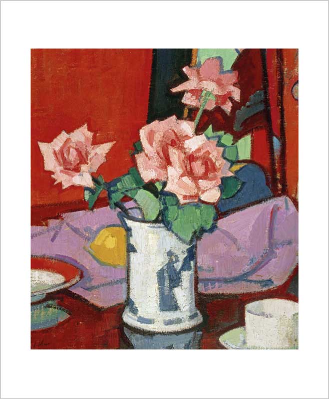 Pink Roses, Chinese Vase Blank Card